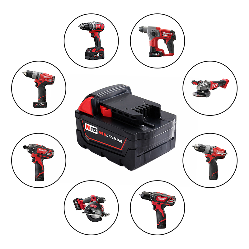 Litio 18V 3000mAh Sostituzione delle batterie per trapano a batteria per Milwaukee 48-11-1840 M18