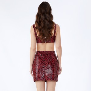 Set di due pezzi di abbigliamento da donna sexy con bende a forma di leopardo stampato