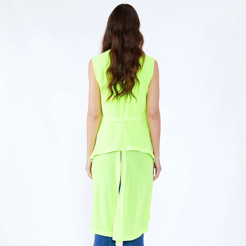 Disegni larghi verde fluorescente Camicia e top donna a maniche lunghe