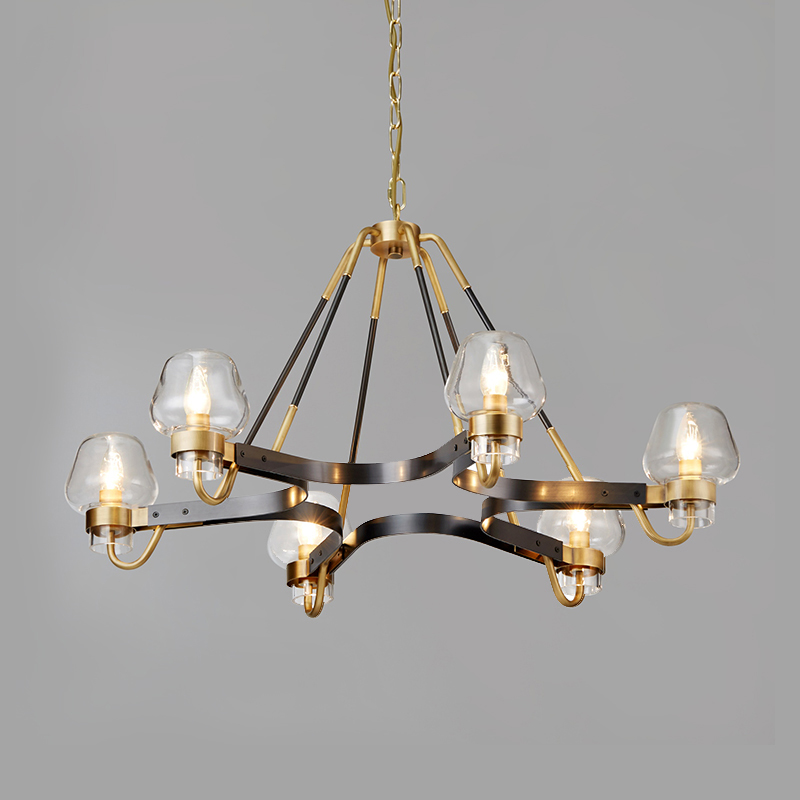 Simple Boutique Glass Iron Living Room Ristorante Hotel Chandelier Km2146