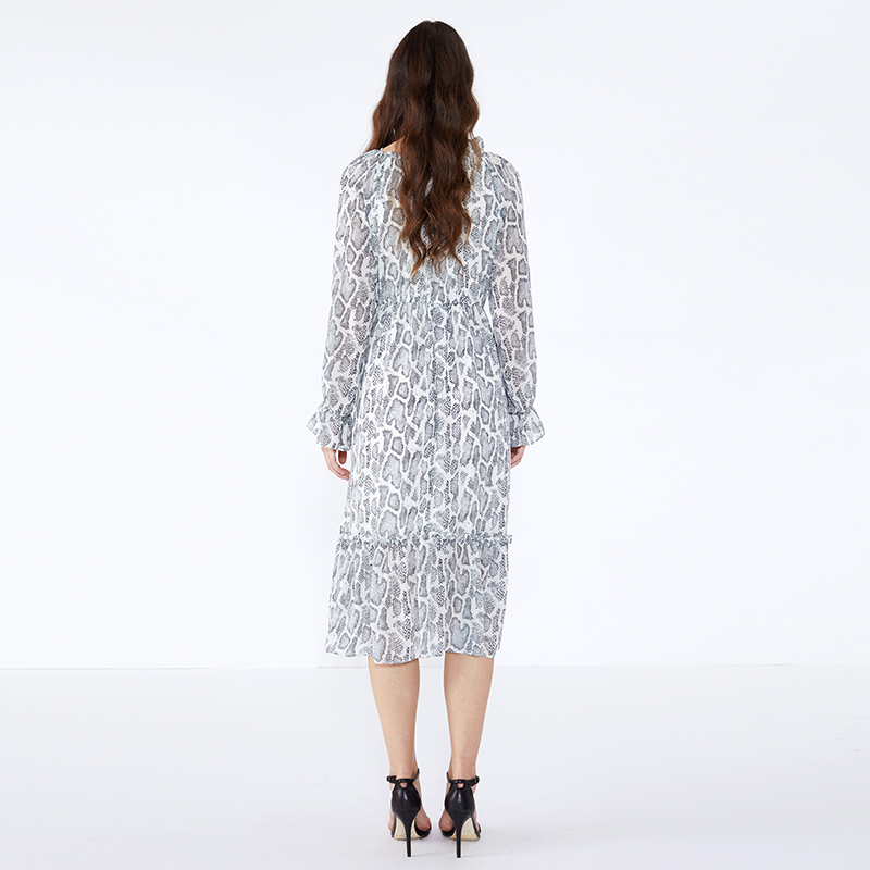 Maxi animali stampati Frock Design a maniche lunghe per uomo