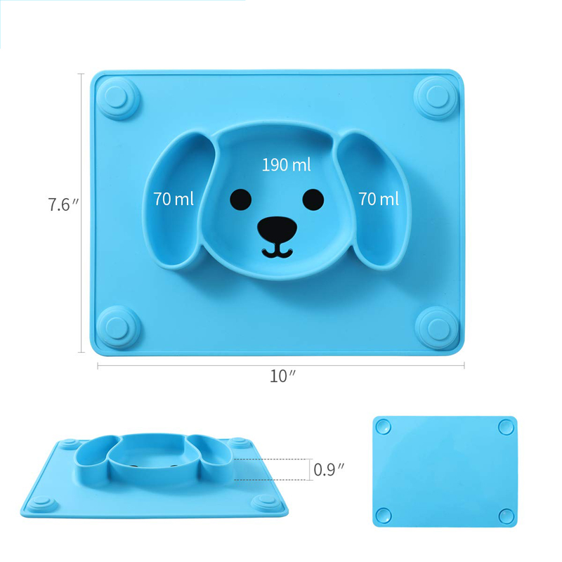 Nuovi prodotti 2019 BPA Free Baby Silicone Placemat Dinner Plate con ventosa