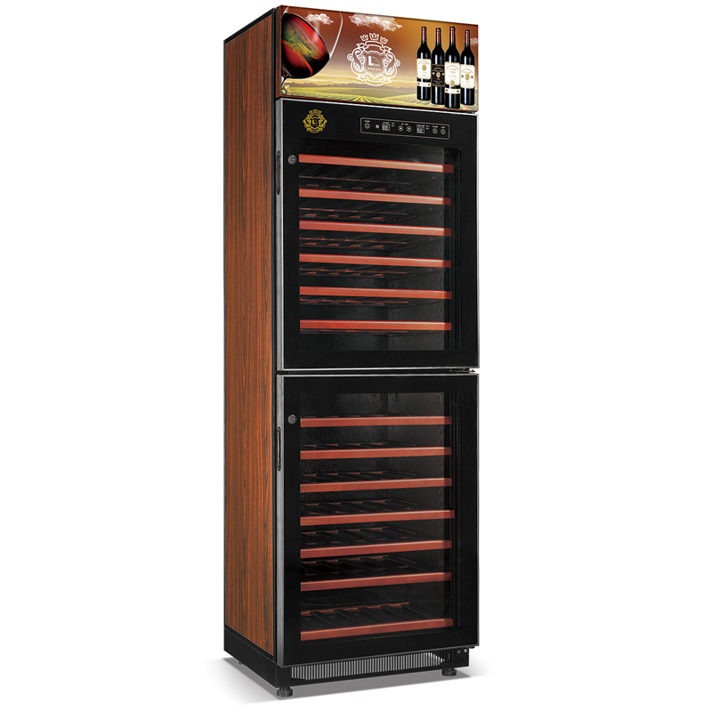 Raffreddatore di vino ad alta efficienza del compressore serie Crown ad alta efficienza 2 porte 175W / 360W Raffreddamento del vino con raffreddamento diretto