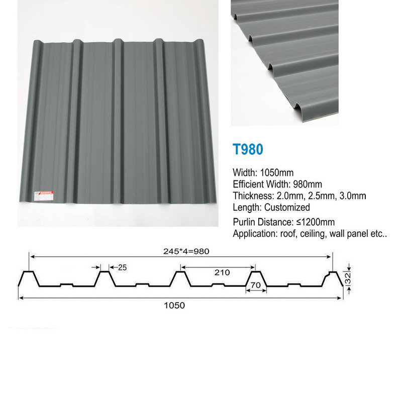 T980 Grigio High Peak ASA PVC UPVC Tegola Tegola