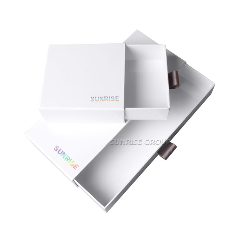 Confezione regalo di lusso in carta trasparente bianca pura con logo personalizzato