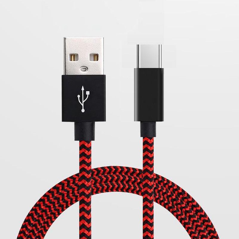 Cavo dati briadato in nylon a strisce da Tpye -C a USB