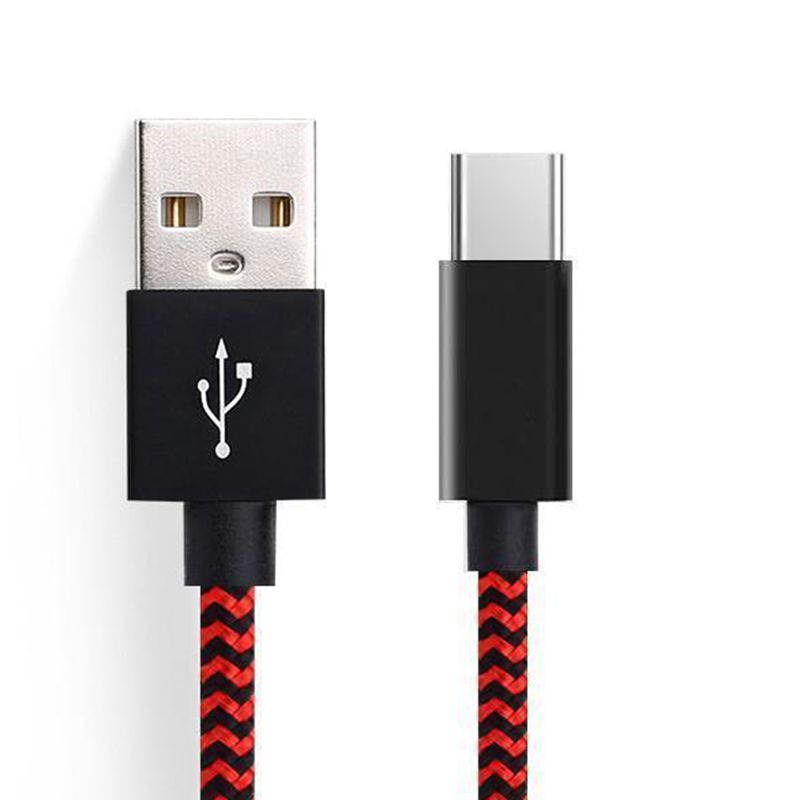 Cavo dati briadato in nylon a strisce da Tpye -C a USB