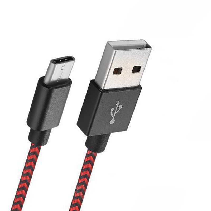 Cavo dati briadato in nylon a strisce da Tpye -C a USB