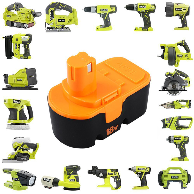 Pacchetti batterie Ni-Mh 2000mAh 18V per utensili Ryobi BPP-1815, BPP-1817