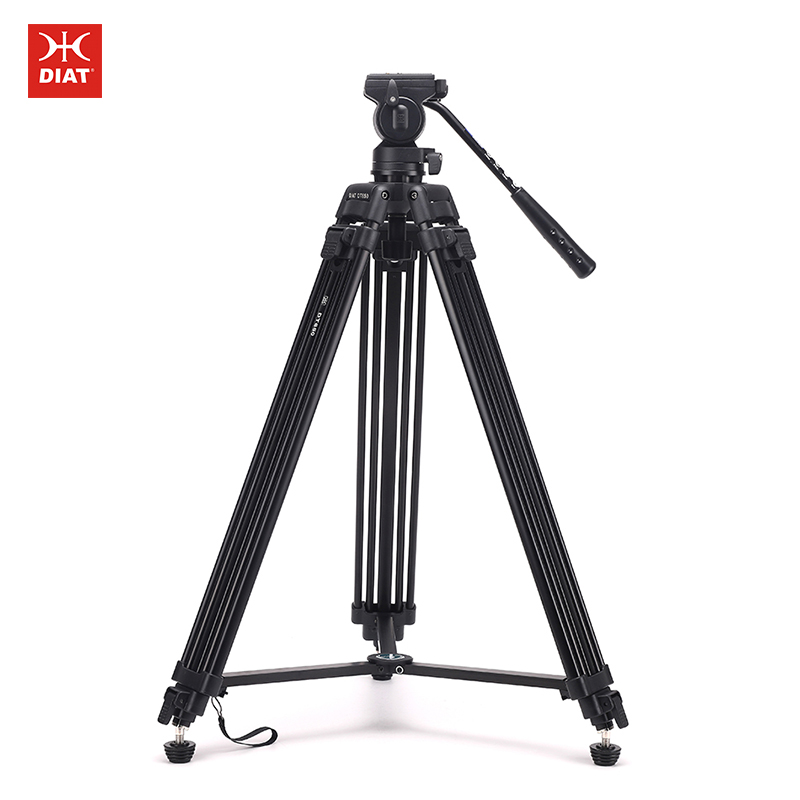 Nuovo treppiede Diat DT650 professionale Videocamera Videocamera Treppiede per impieghi gravosi Treppiede per videocamera in lega di magnesio e alluminio