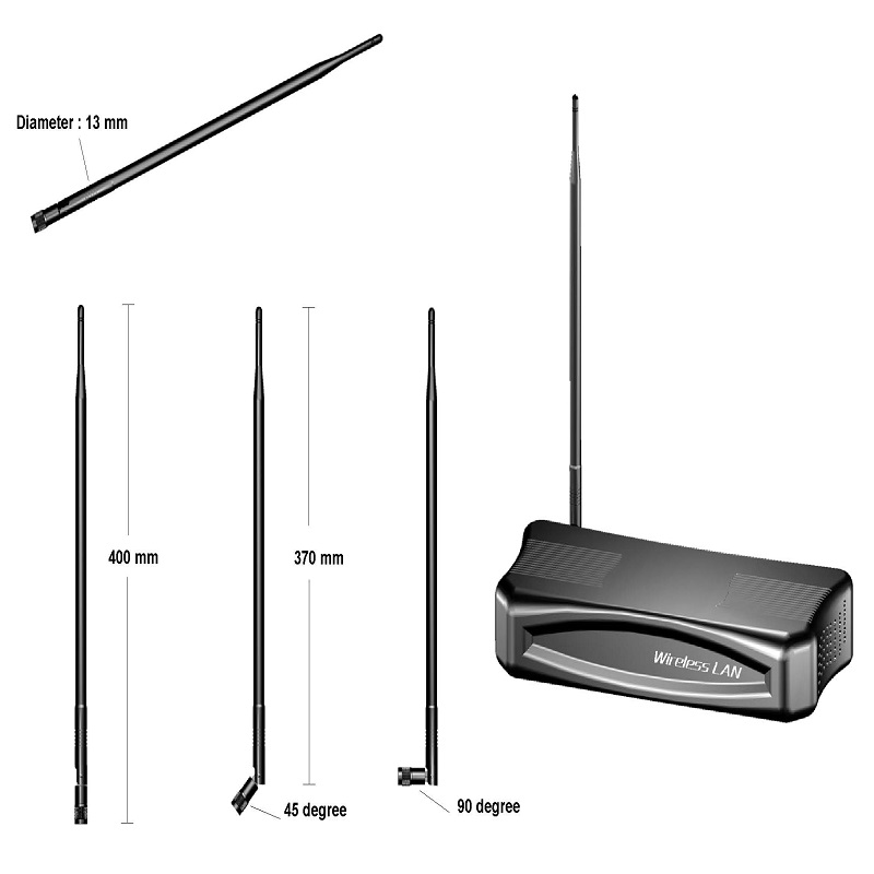 9dBi guadagno Antenna omnidirezionale interna per antenna WIFI 395mm 2.4GHz