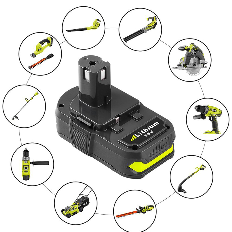 Per Ryobi P102, P103, P104 2000mAh 18 V batterie sostitutive al litio per trapano elettrico