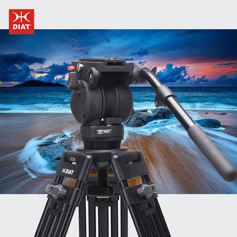 DIAT A223MKS30 Treppiede a tre dimensioni con testa idraulica Treppiede per fotocamera stabile e stabile Supporto per riprese video