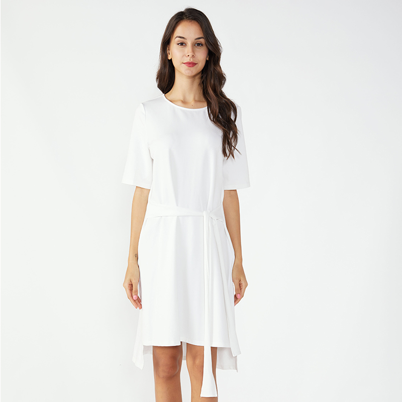 Midi Bianco Kaftan Vintage Maternity Dress Donna Casual