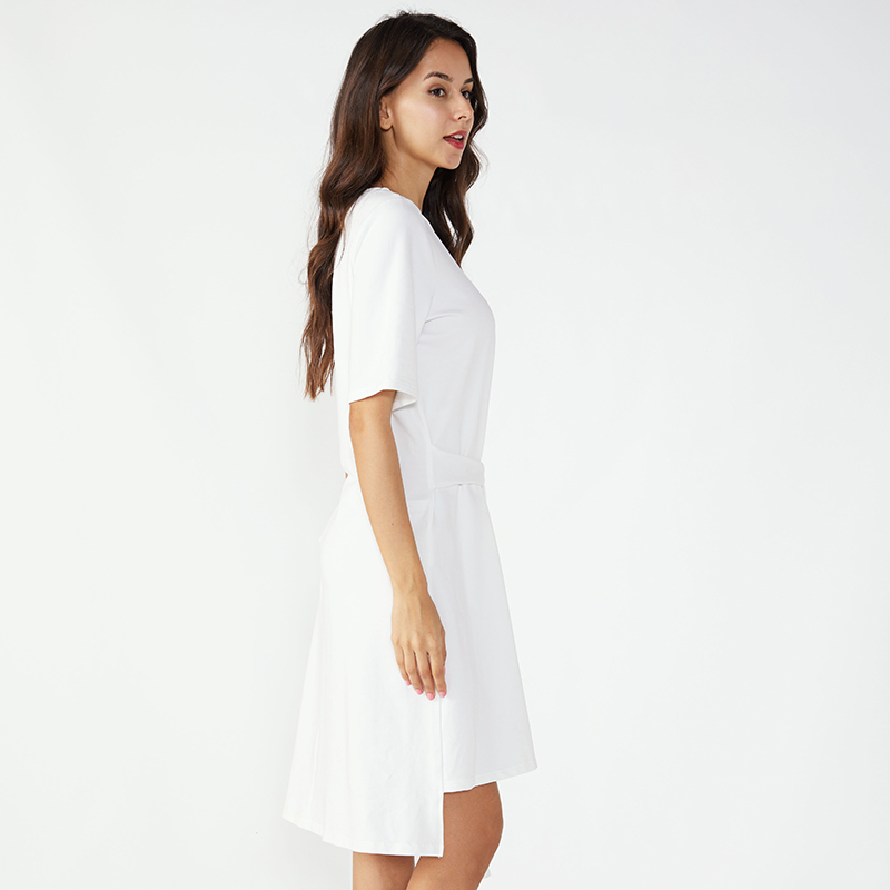 Midi Bianco Kaftan Vintage Maternity Dress Donna Casual
