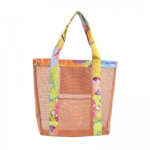 Borsa shopper in mesh in PVC Fasion con tasca interna con cerniera