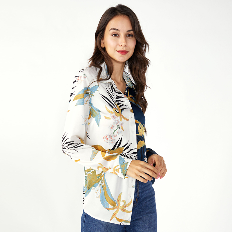 Top e camicette in chiffon di cotone per donna