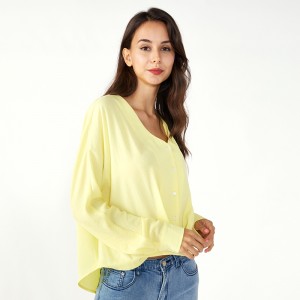 Top in chiffon con maniche lunghe da donna da ufficio