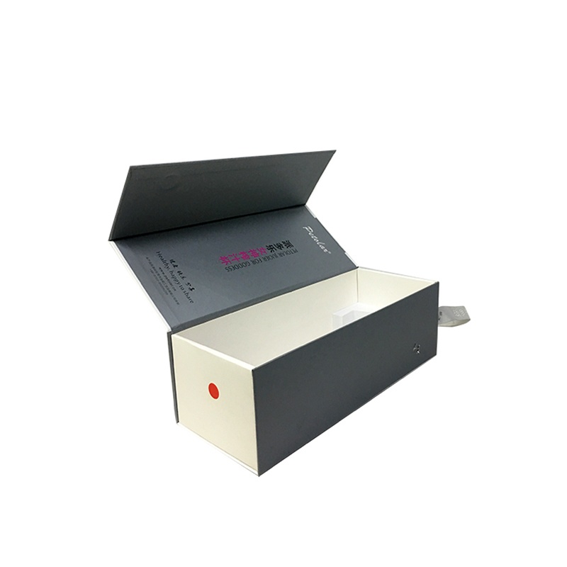lusso piccolo pieghevole nero opaco magnetica cura della pelle cosmetici scatola regalo di carta con chiusura a nastro