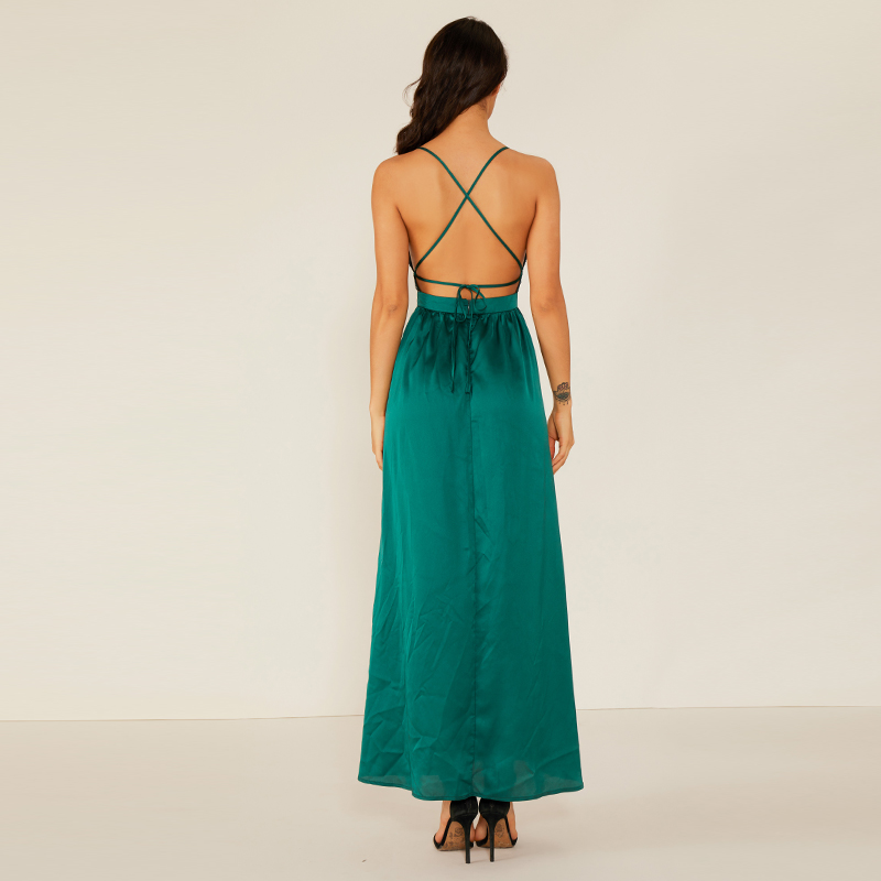 Custom Oem Summer Green Coctail Off Shoulder Sexy Evening Backless X Lady Elegante Abito Donna