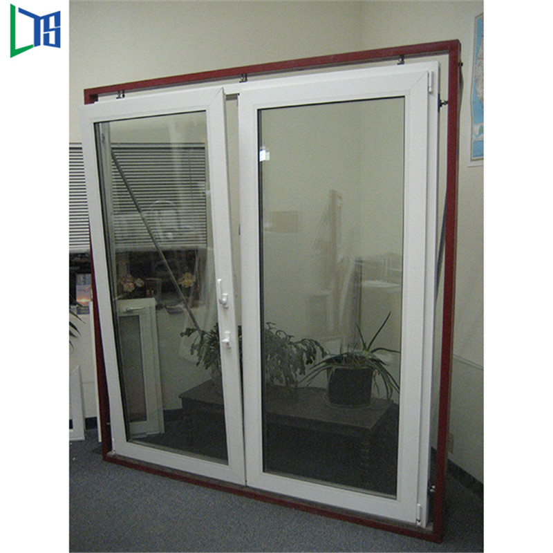 Finestre bidirezionali in alluminio temperato con apertura in vetro temperato e finestre di tornitura con rivestimento in polvere grigio
