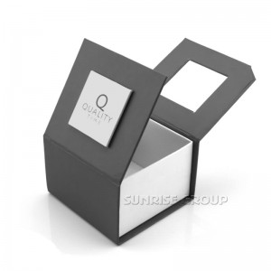 Scatola di imballaggio per gioielli piccoli con bordo grigio Sunrise 1000g colore grigio con logo