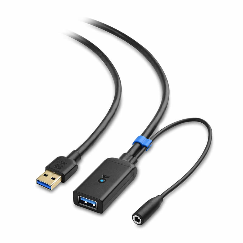 Cavo di prolunga USB 3.0 Cavo di ripetitore amplificatore di segnale da maschio a A femmina con adattatore di alimentazione 5V / 2A