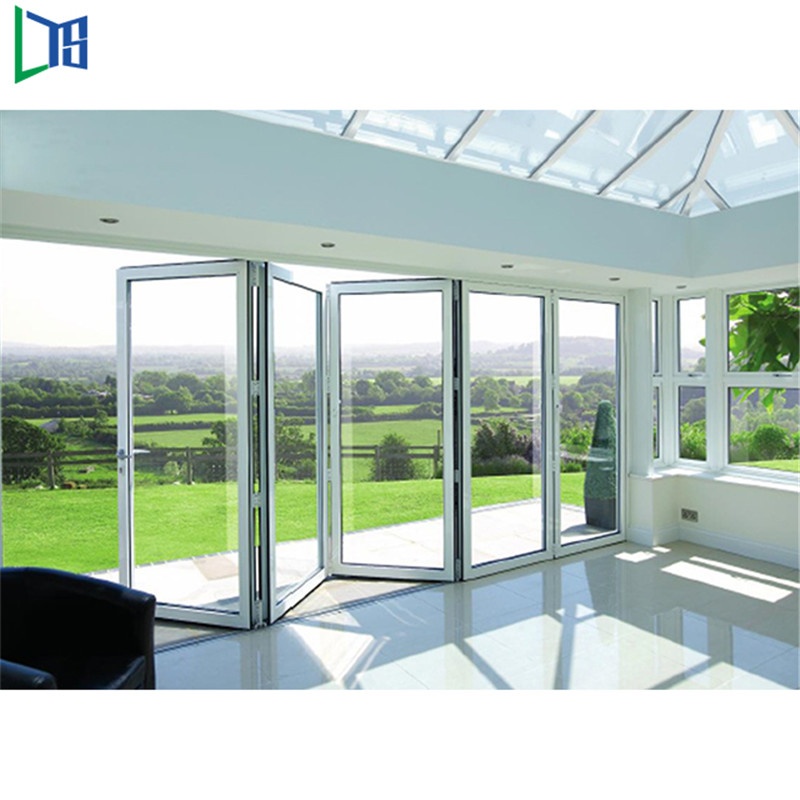 Australiano Doppio vetro Lowes Bi Fold Porta fisarmonica Vetro in alluminio Patio Esterno Porta Bifold Porta bi-fold