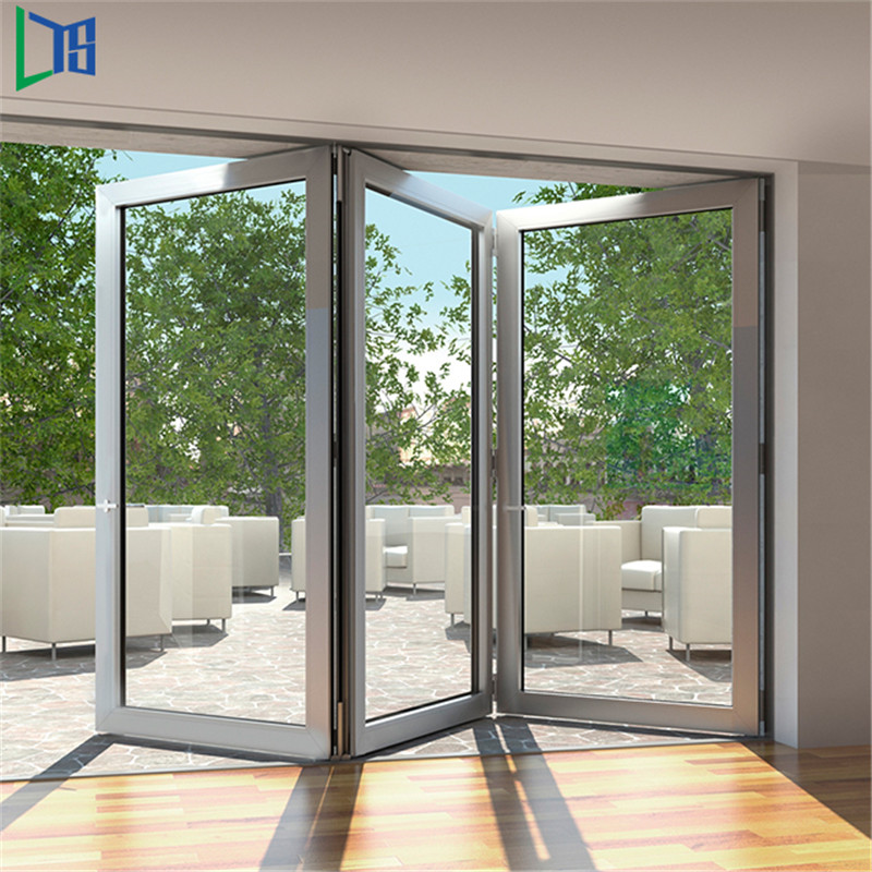 Rottura termica di alta qualità Doppio design in vetro coibentato in vetro di vetro Cartella portafoto in alluminio Pieghevole Bifold Porta pieghevole