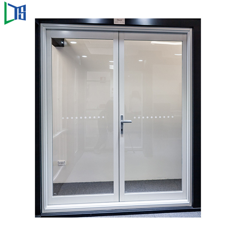 As2047 Porta battente in alluminio con rivestimento in polvere Grigio e doppio vetro Low-E Resistente al calore e fonoassorbente
