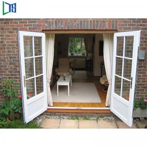 As2047 Porta battente in alluminio con rivestimento in polvere Grigio e doppio vetro Low-E Resistente al calore e fonoassorbente