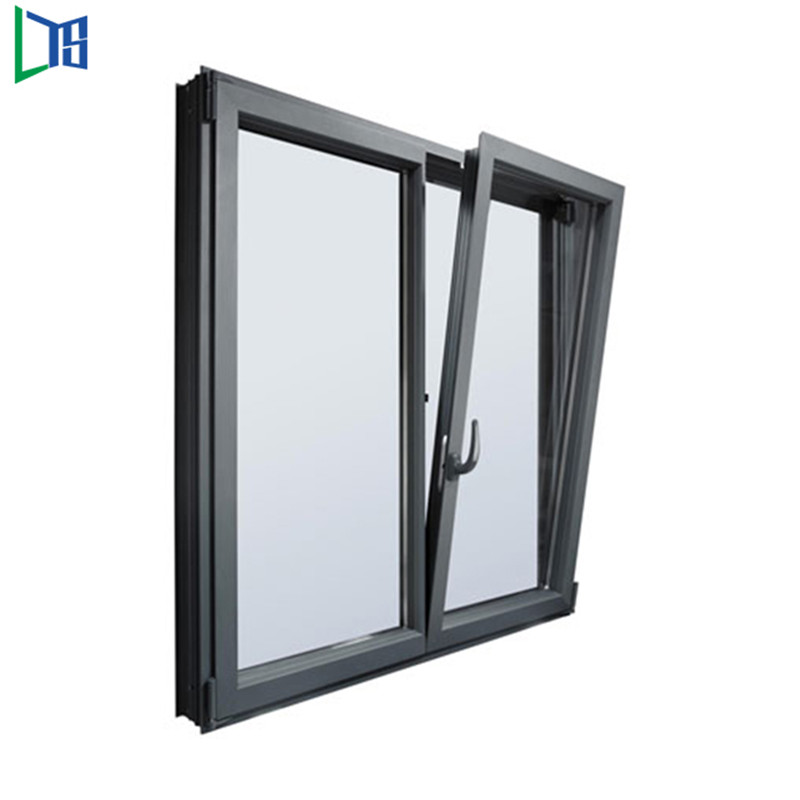 LYS TB15 Inclinazione termica Tilt e Turn Windows con rivestimento in polvere in legno finestrato finestrato vetro vetri Hardware di marca