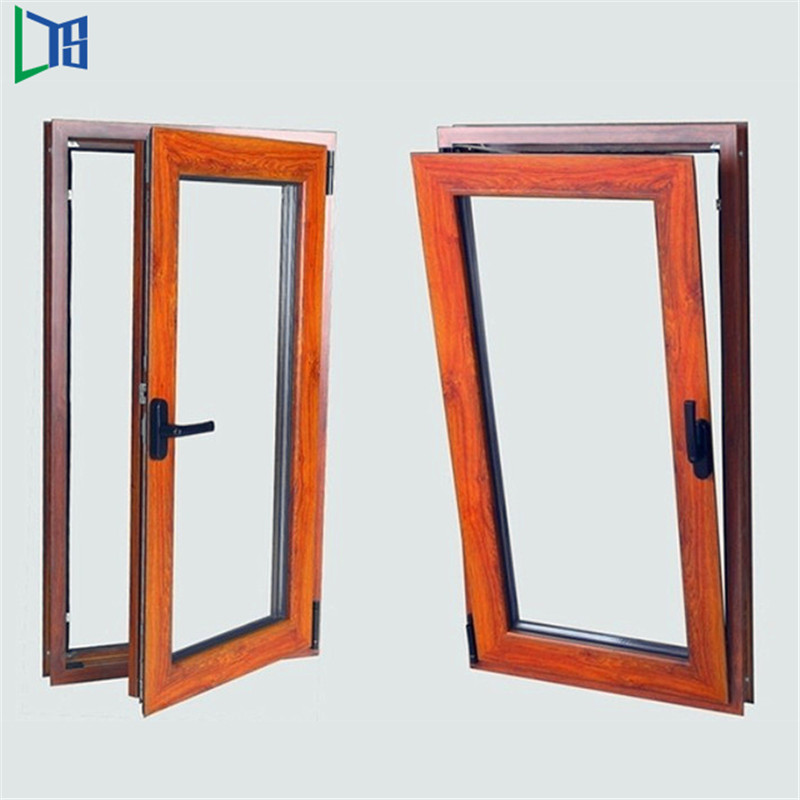 LYS TB15 Inclinazione termica Tilt e Turn Windows con rivestimento in polvere in legno finestrato finestrato vetro vetri Hardware di marca