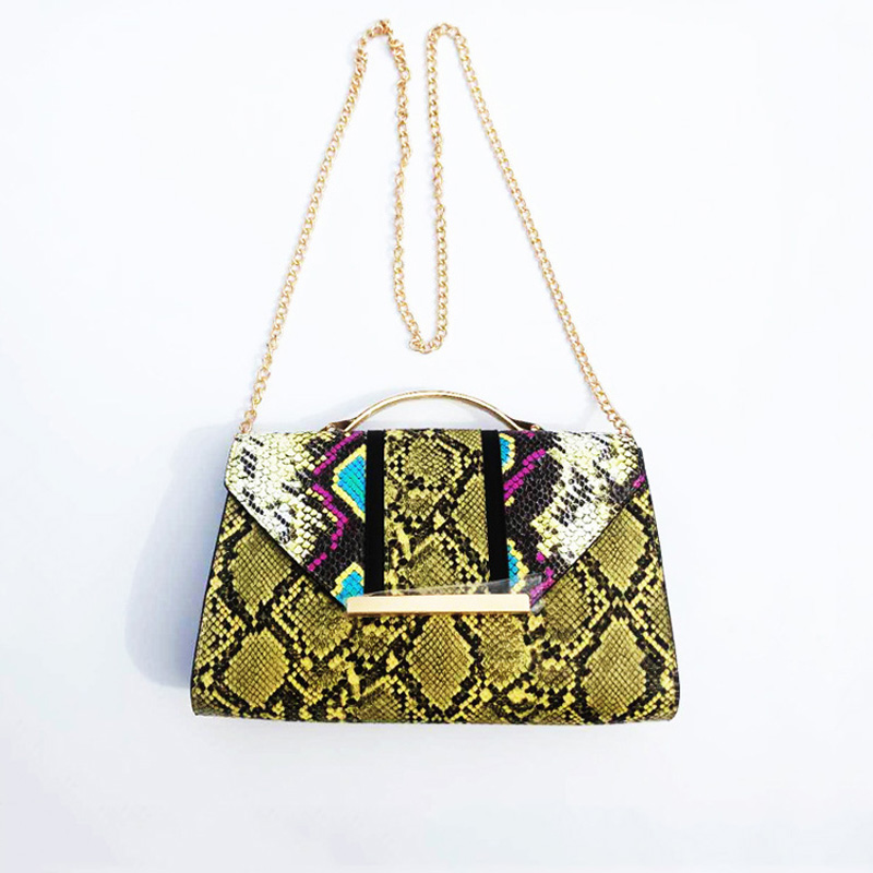 HD0823 - Borsa a tracolla singola in pelle PU modello rettile con pochette a tracolla Chian