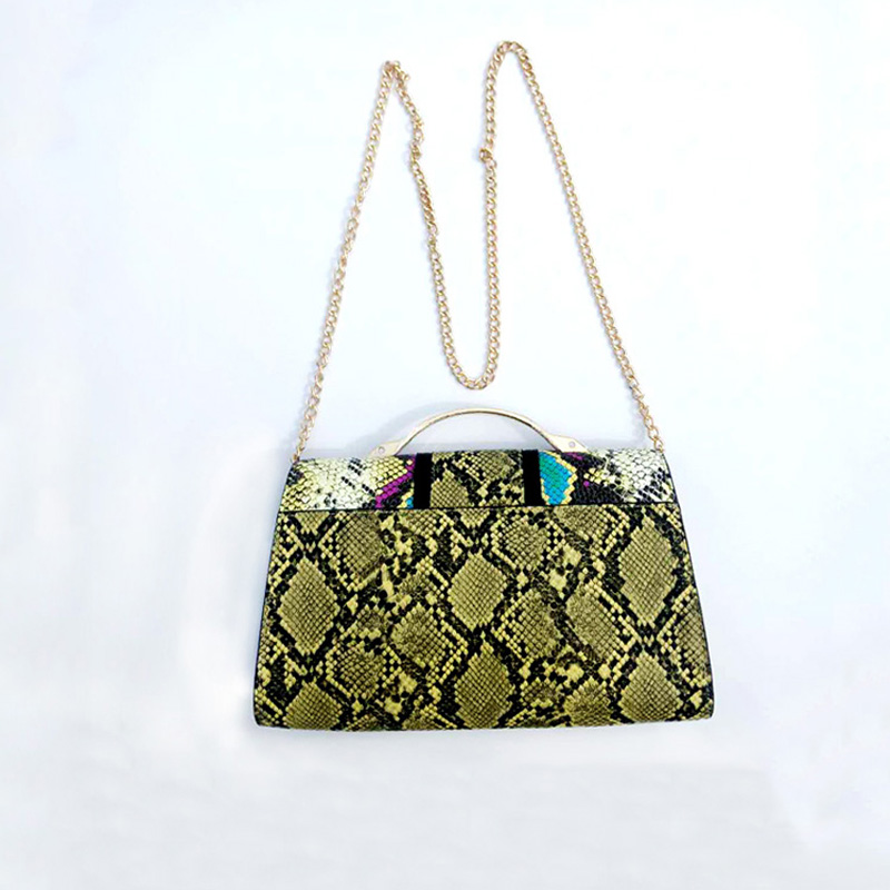 HD0823 - Borsa a tracolla singola in pelle PU modello rettile con pochette a tracolla Chian