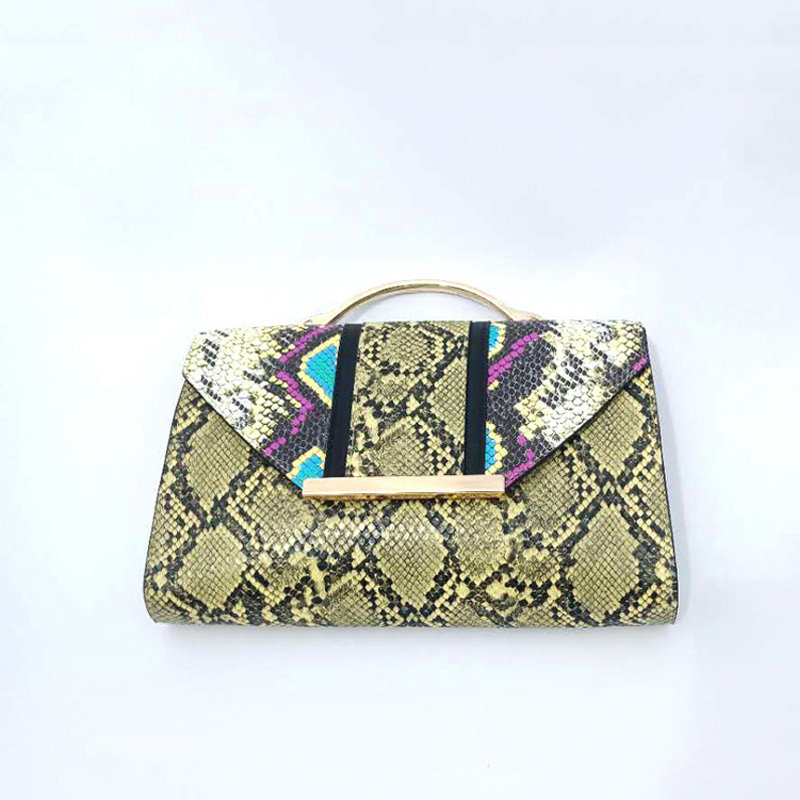 HD0823 - Borsa a tracolla singola in pelle PU modello rettile con pochette a tracolla Chian