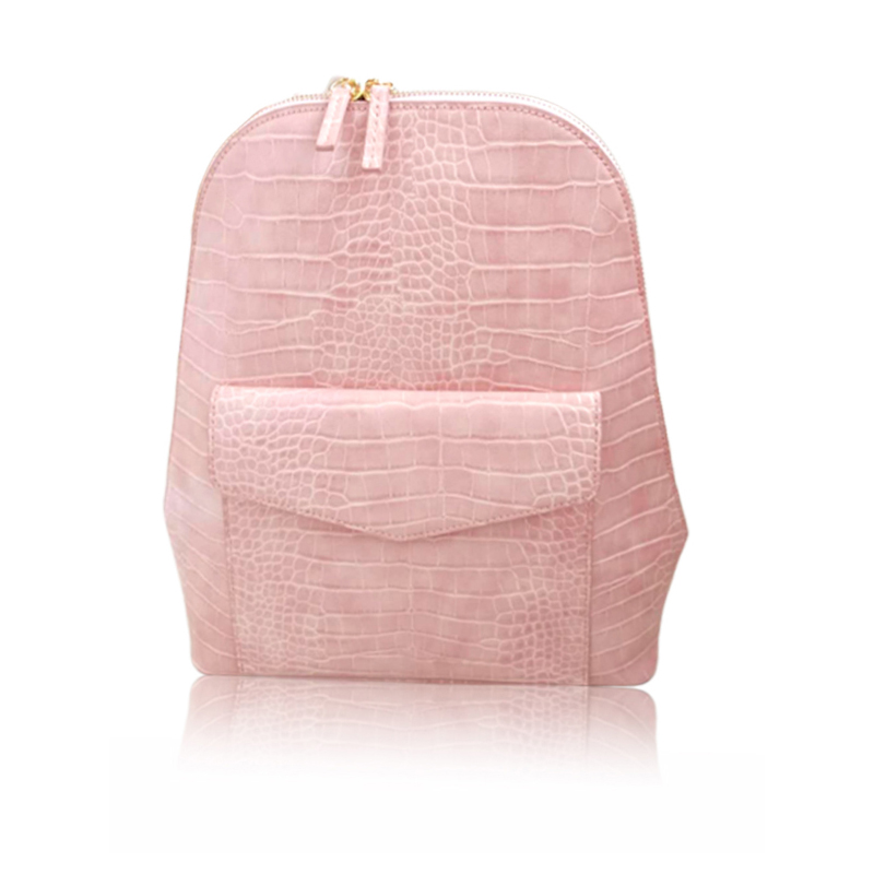 HD0823 --- 2019 Zaino per donna in pelle PU Croco rosa 2019