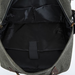 18SC-6891D Army Green Durabel Canvas zaino in vera pelle Business Laptop Bagpack Pacchetto viaggio genuino