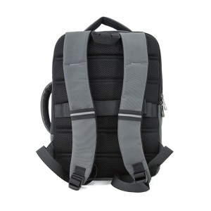 19SA-7936D vendita calda di grande capacità poliestere 1680D con zaino in PU per computer portatile moda trim 15.6