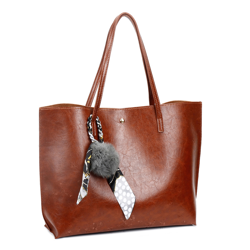 HD0823 - Borse per la spesa personalizzabili in pelle PU per donna. Colore marrone