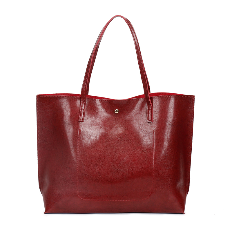 HD0823 - Borse per borse shopping in pelle PU rosso vino caldo vendita all'ingrosso all'ingrosso per donna