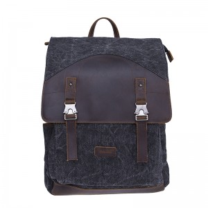 18SC-7318D Vintage Crazy Horse in pelle PU portatile per esterni uomini Canvas zaino Cina