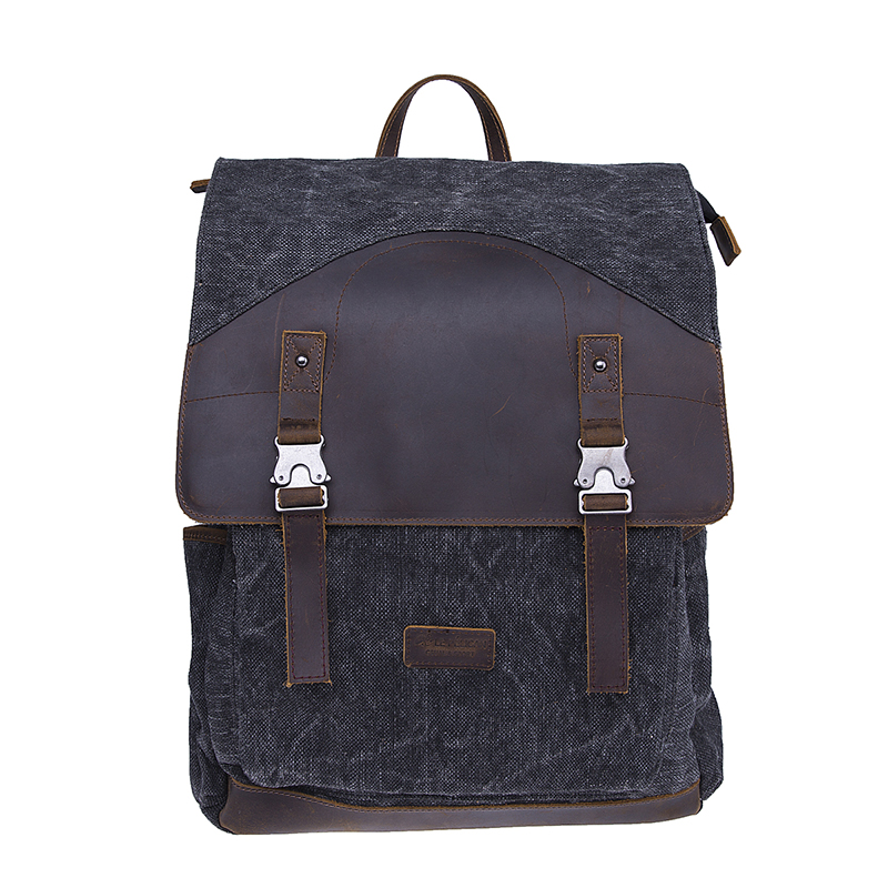 18SC-7318D Vintage Crazy Horse in pelle PU portatile per esterni uomini Canvas zaino Cina