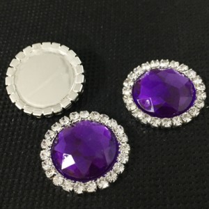 bottone in cristallo acrilico strass tondo retro piatto decorativo vari colori 12