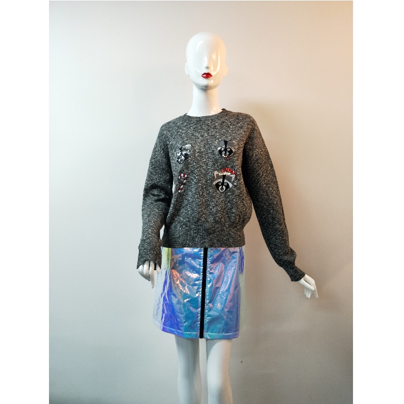 MAGLIONE DI STAMPA ANIMALE GRIGIO RLWS0060F