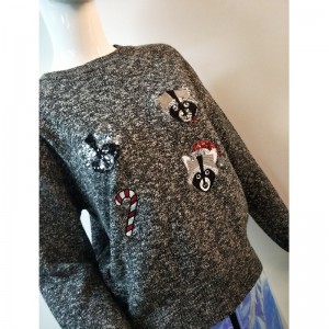 MAGLIONE DI STAMPA ANIMALE GRIGIO RLWS0060F