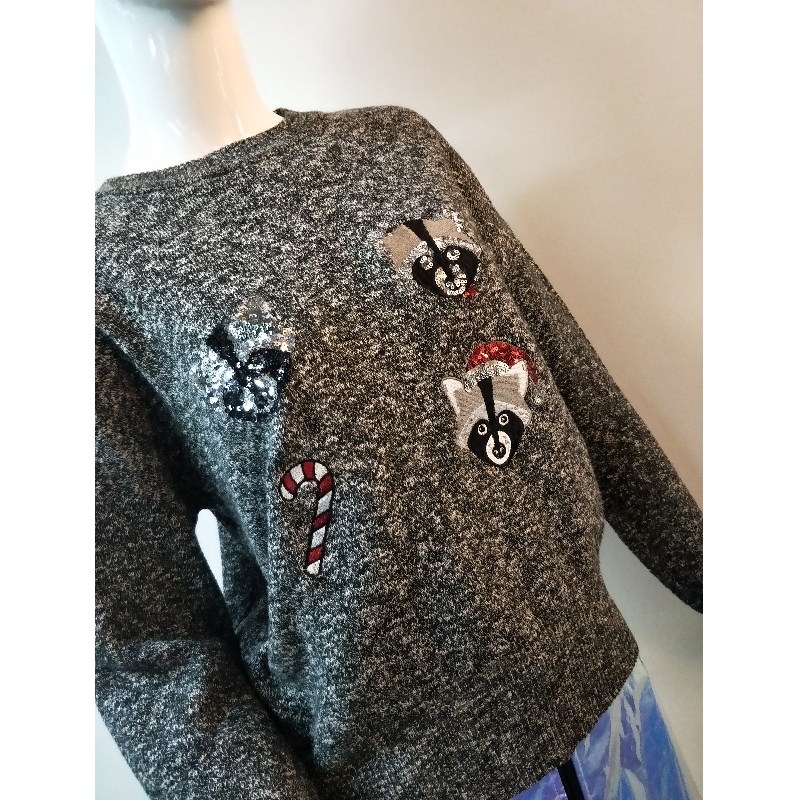 MAGLIONE DI STAMPA ANIMALE GRIGIO RLWS0060F