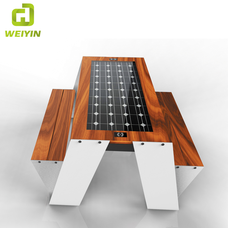 Telefono cellulare all'aperto che carica il banco d'acciaio di picnic solare astuto fornitore