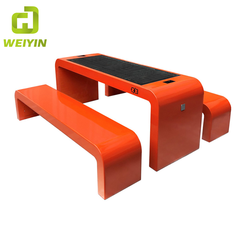 Caricabatterie per telefono wireless USB Outdoor Smart Solar Furniture Set da banco da giardino