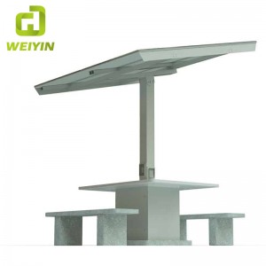Outdoor Mobile Solar Powered Phone Stazione di ricarica AC Grid Table Bench Set per Campus e Hotels